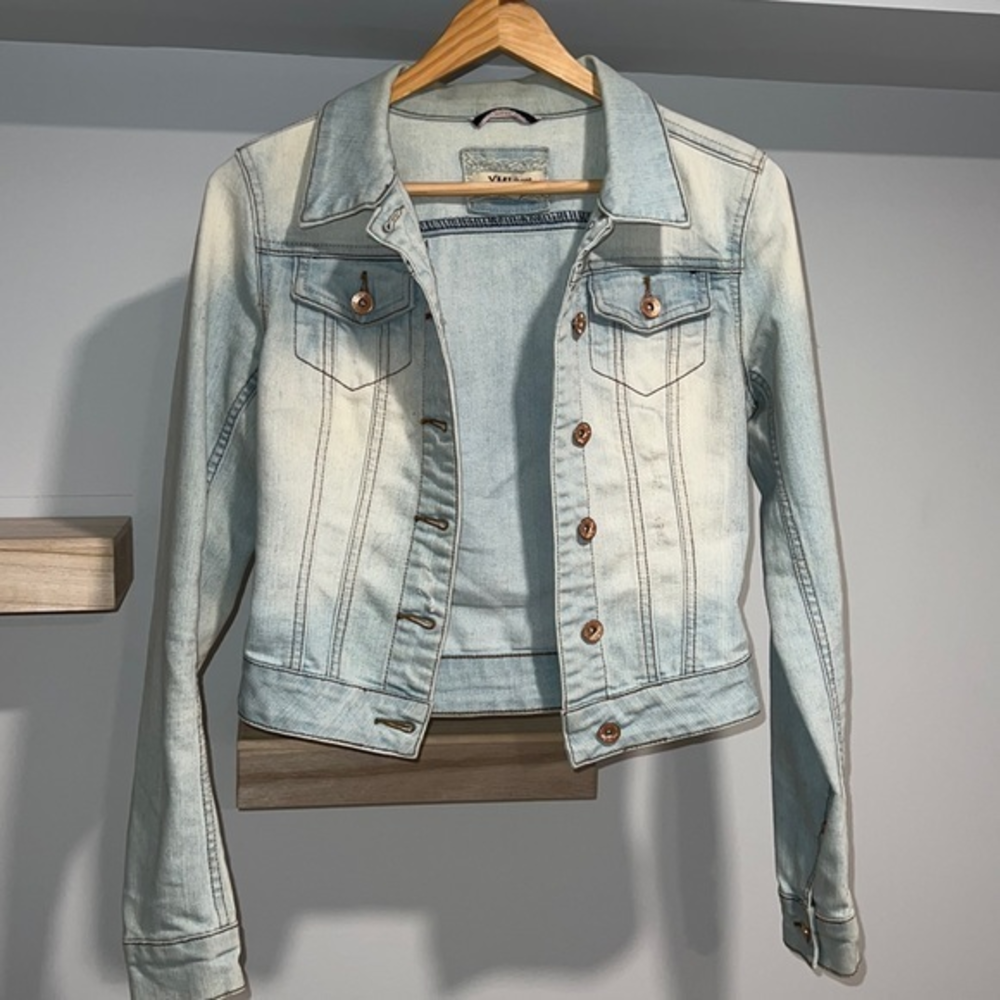White and blue Jean jacket